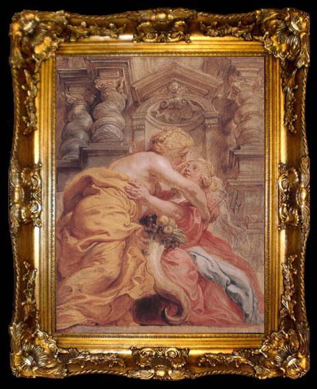 framed  Peter Paul Rubens Peace and Plenty Embracing (mk01), ta009-2